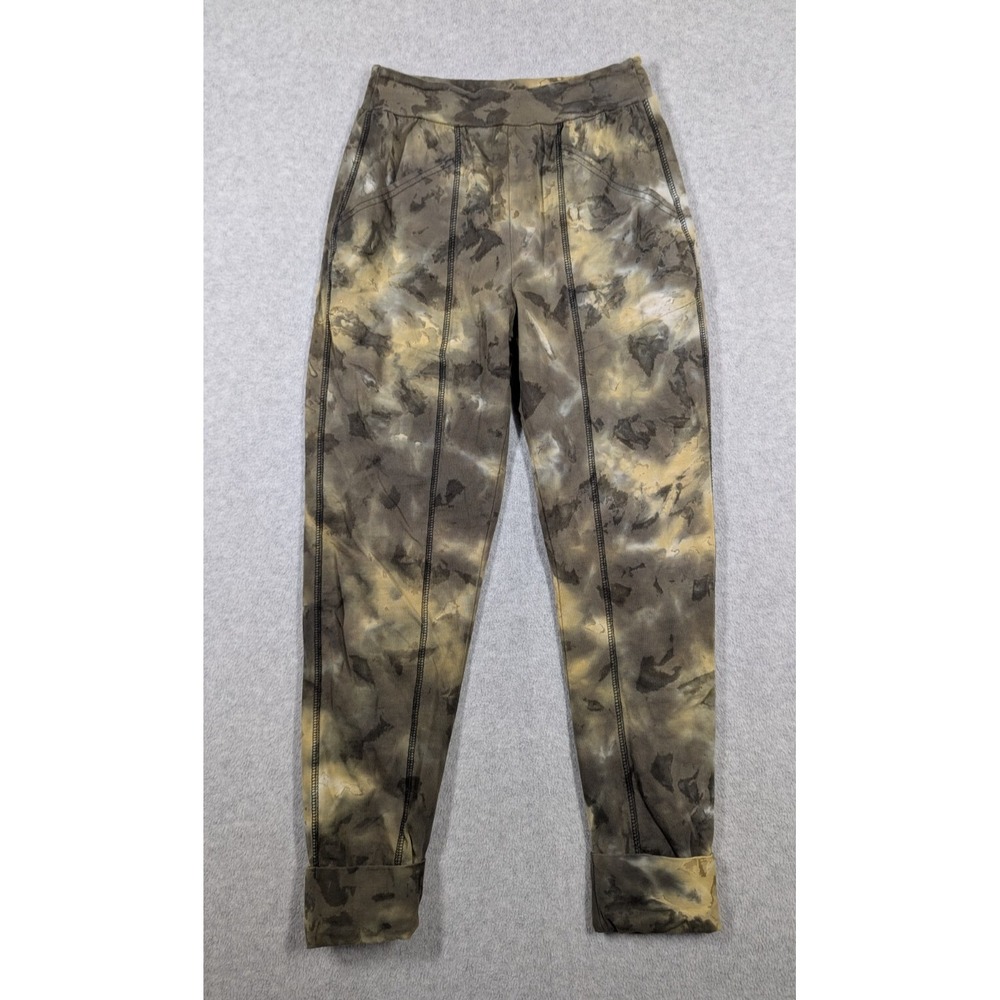 Cynthia Ashby Women‎ Pants Size XS Watercolor Dyed Big Pockets Tapered Knit Seam